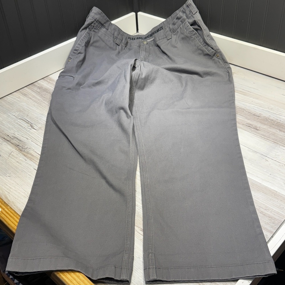 Duluth‎ Trading Pants Men's 40x30 Flex Ballroom Khakis Relaxed Fit Gray